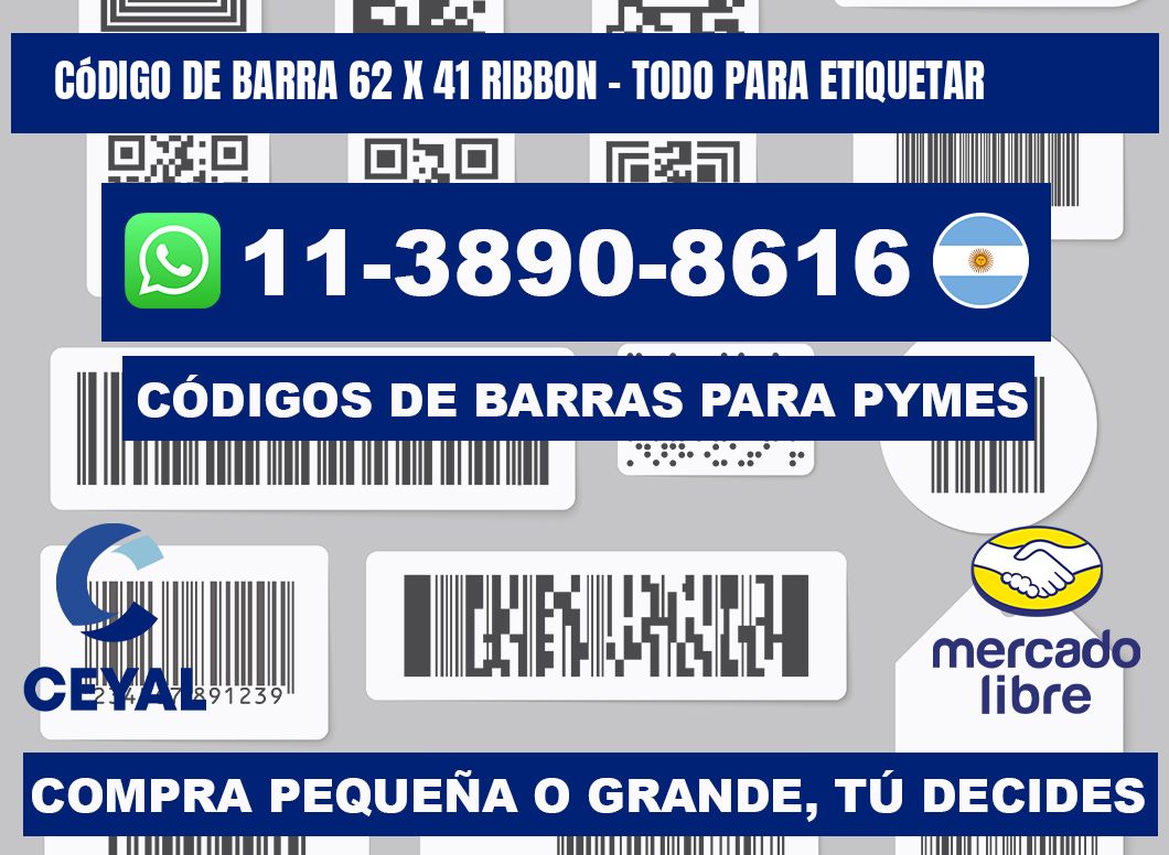 código de barra 62 x 41 ribbon - Todo para Etiquetar