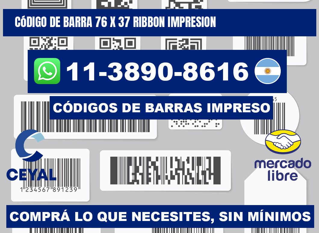 código de barra 76 x 37 ribbon impresion