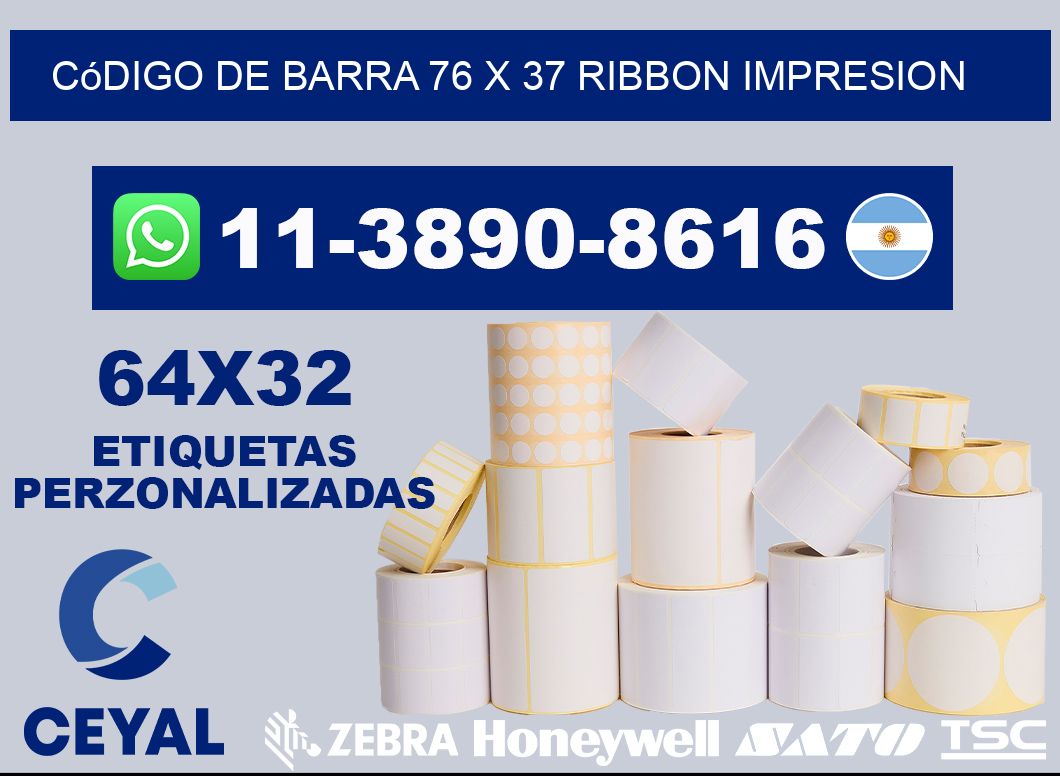 código de barra 76 x 37 ribbon impresion