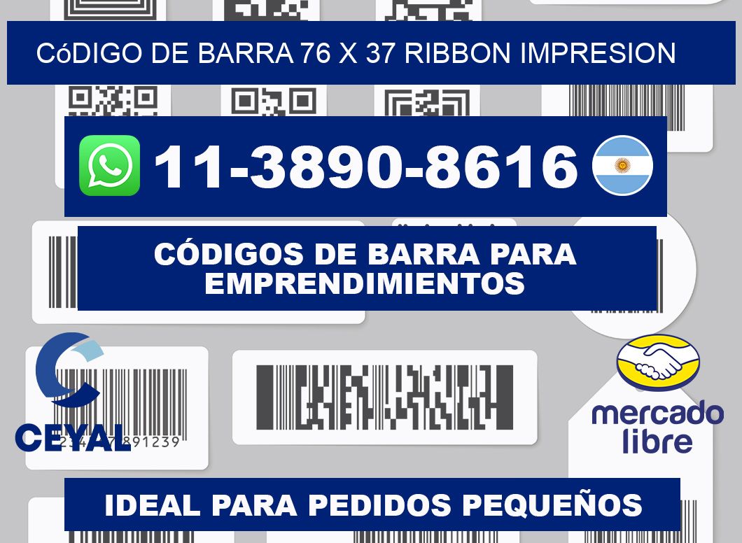 código de barra 76 x 37 ribbon impresion