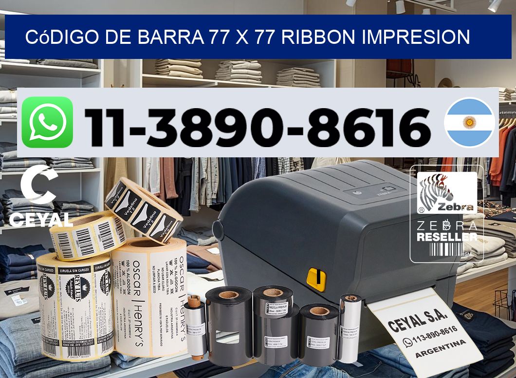 código de barra 77 x 77 ribbon impresion