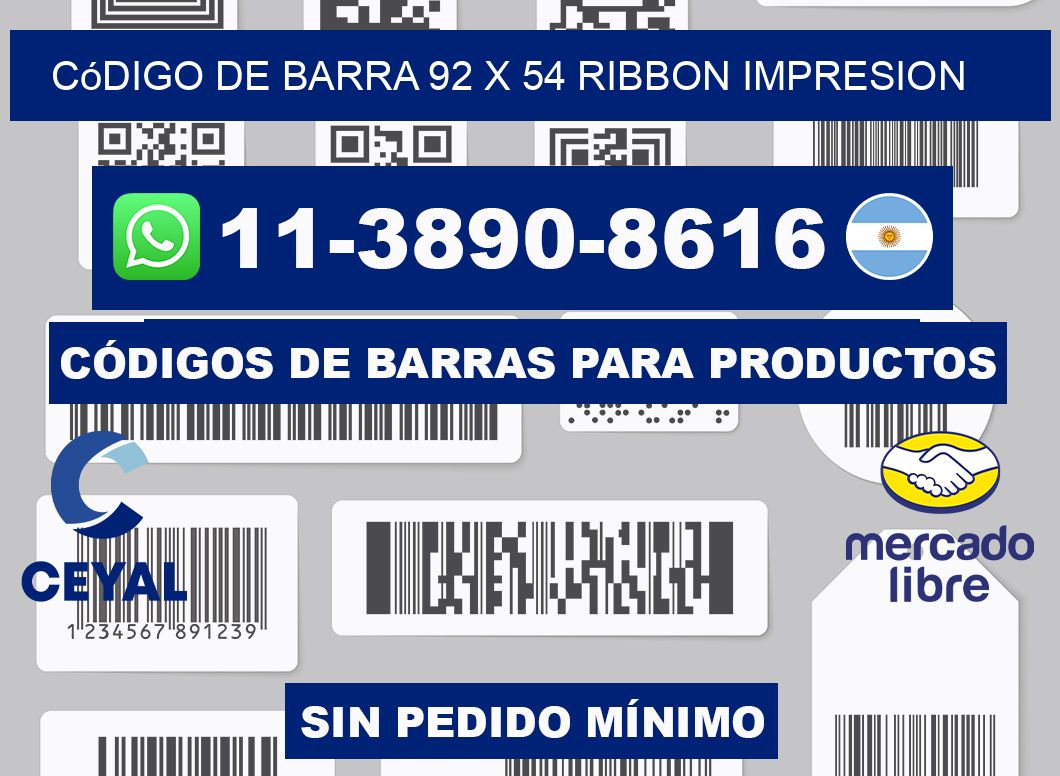 código de barra 92 x 54 ribbon impresion