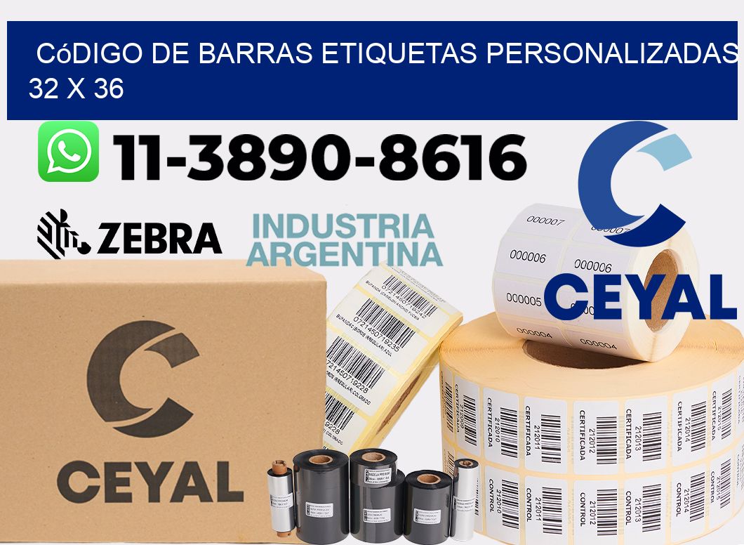 código de barras etiquetas personalizadas 32 x 36