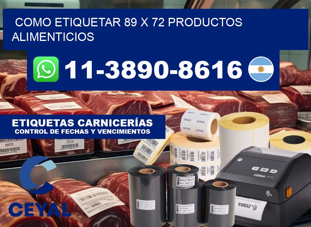 como etiquetar 89 x 72 productos alimenticios