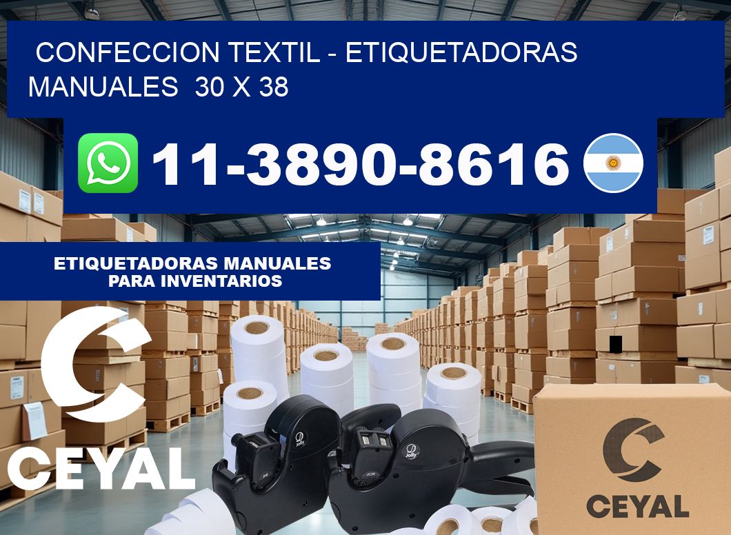 confeccion textil – Etiquetadoras Manuales  30 x 38