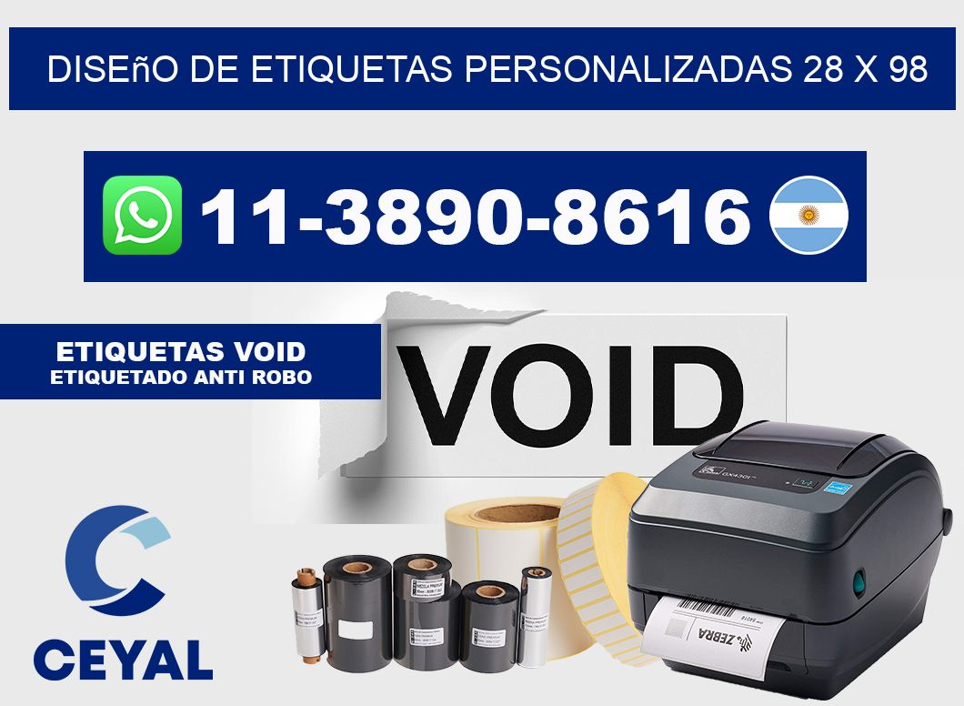 diseño de etiquetas personalizadas 28 x 98