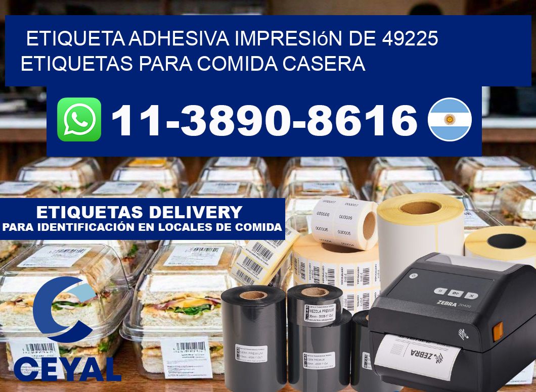 etiqueta adhesiva impresión de 49225 etiquetas para comida casera