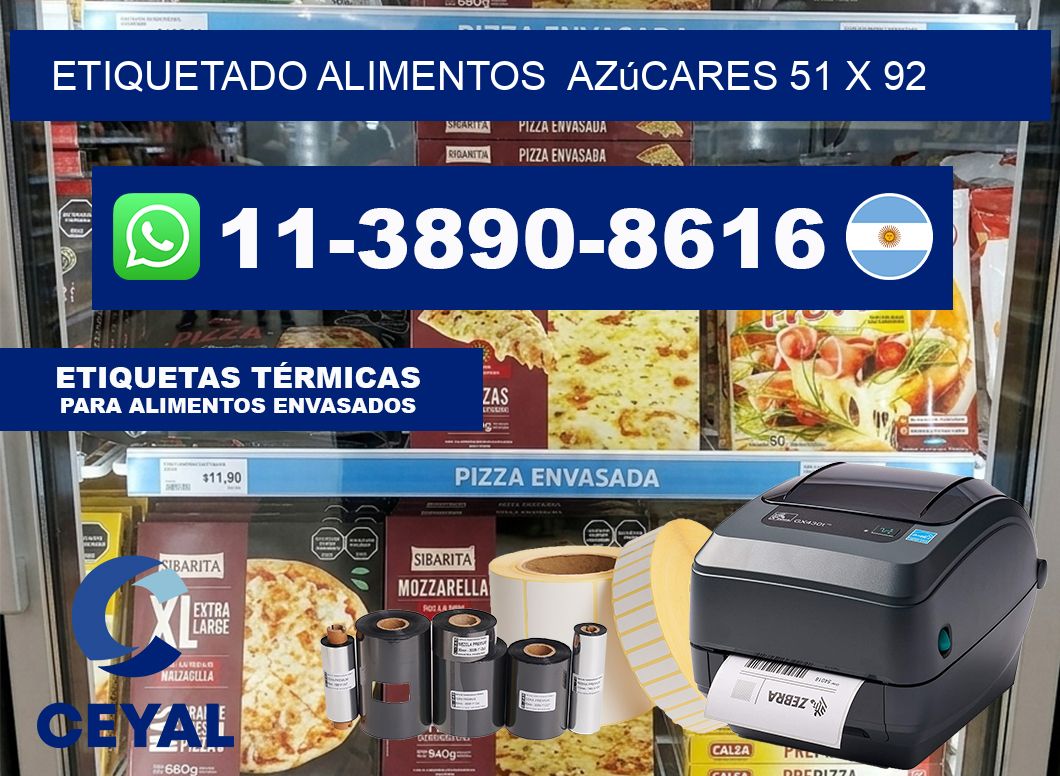 etiquetado alimentos  Azúcares 51 x 92