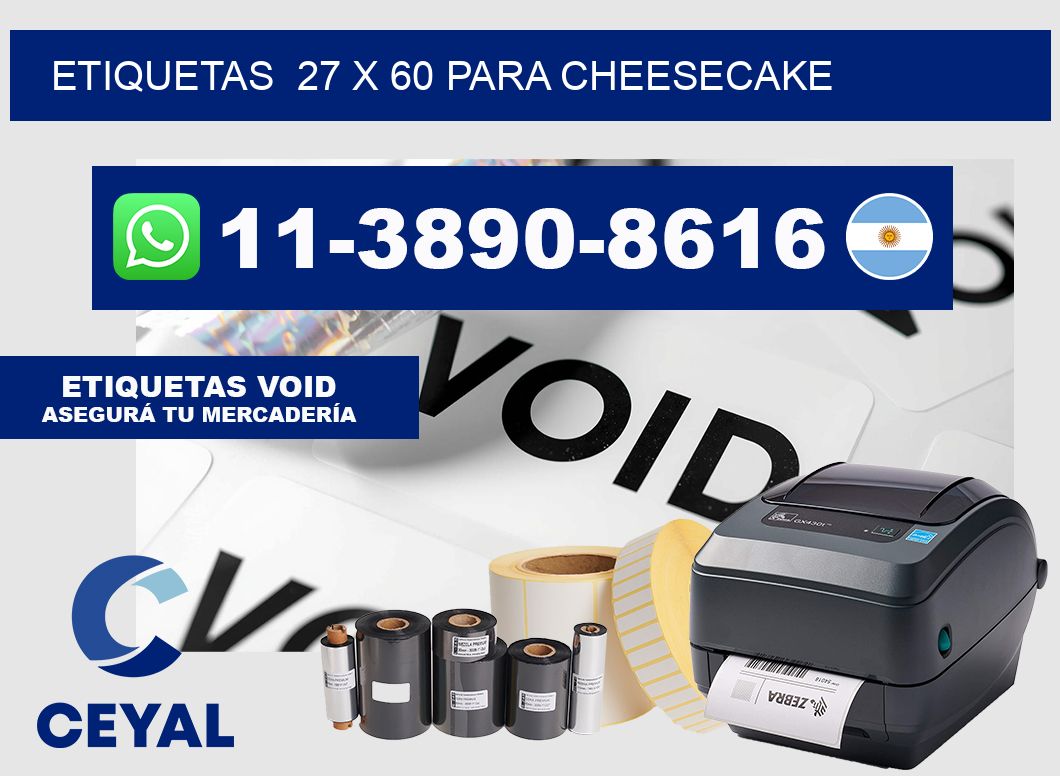 etiquetas 27 x 60 para Cheesecake