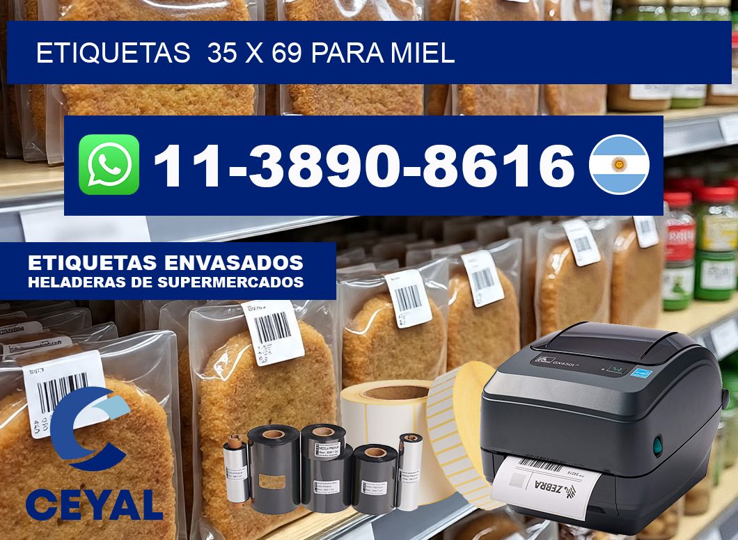etiquetas  35 x 69 para Miel