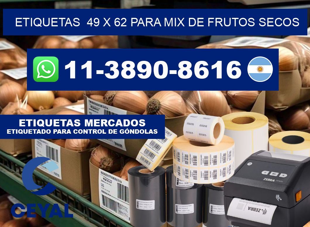 etiquetas  49 x 62 para Mix de frutos secos