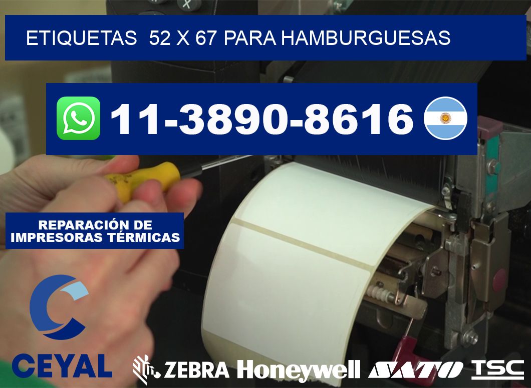 etiquetas  52 x 67 para Hamburguesas
