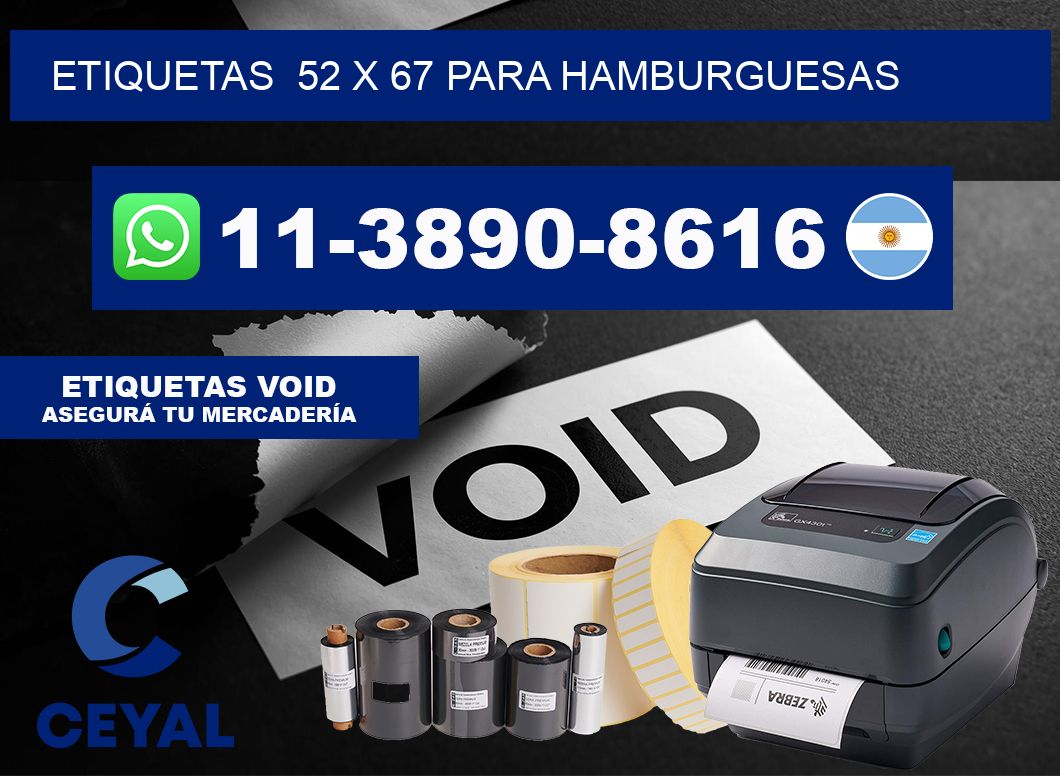 etiquetas  52 x 67 para Hamburguesas