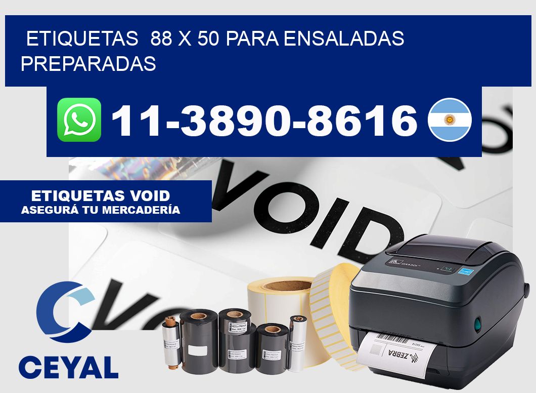 etiquetas  88 x 50 para Ensaladas preparadas