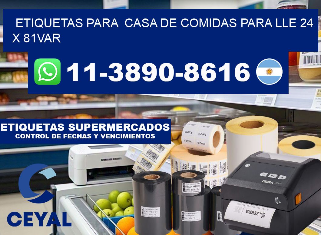 etiquetas para  Casa de comidas para lle 24 x 81var