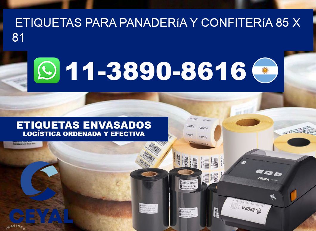 etiquetas para Panadería y confitería 85 x 81