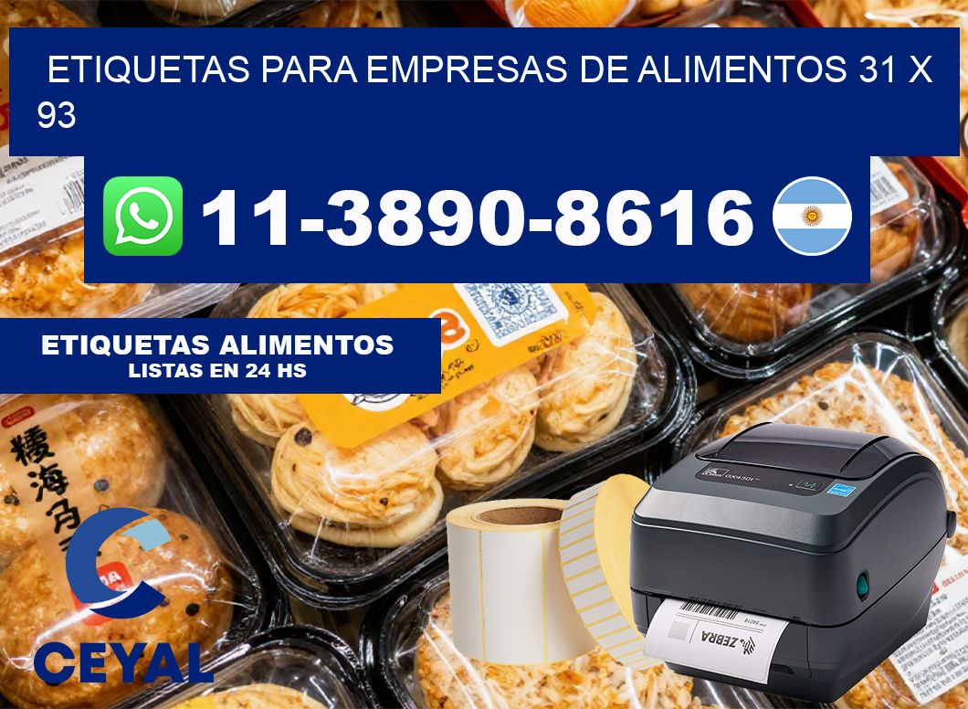 etiquetas para empresas de alimentos 31 x 93