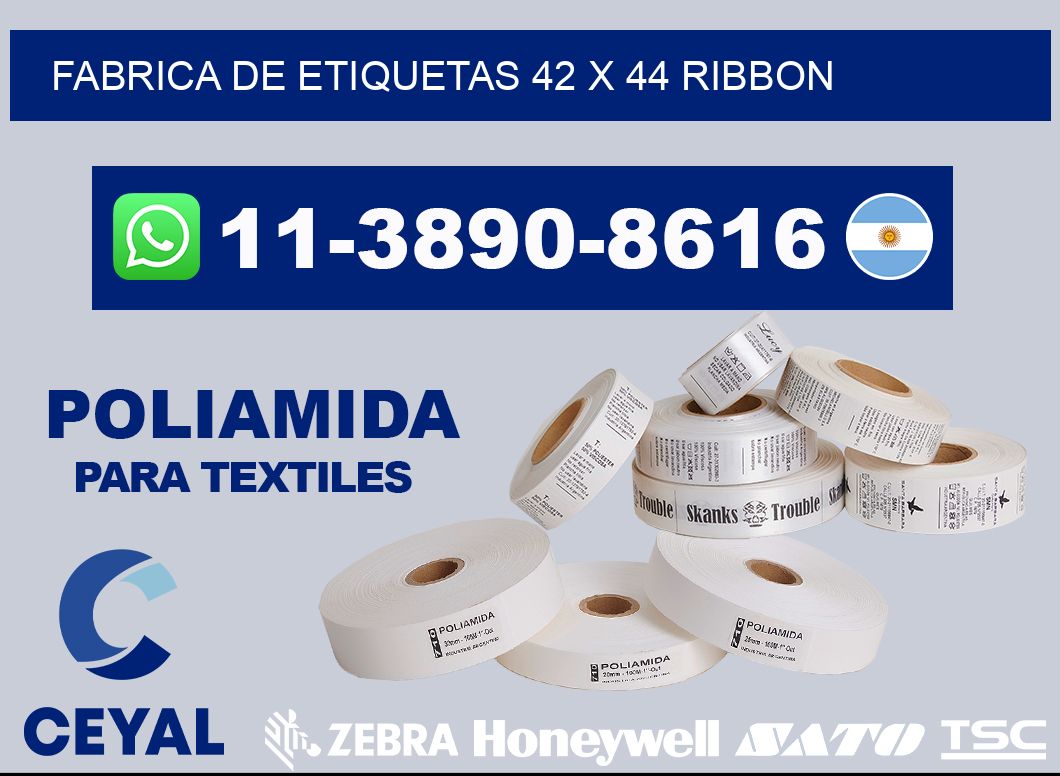fabrica de etiquetas 42 x 44 ribbon