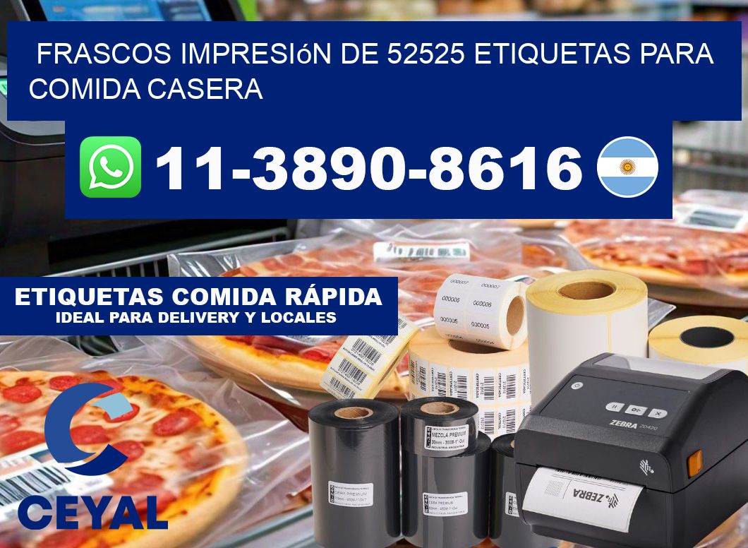 frascos impresión de 52525 etiquetas para comida casera