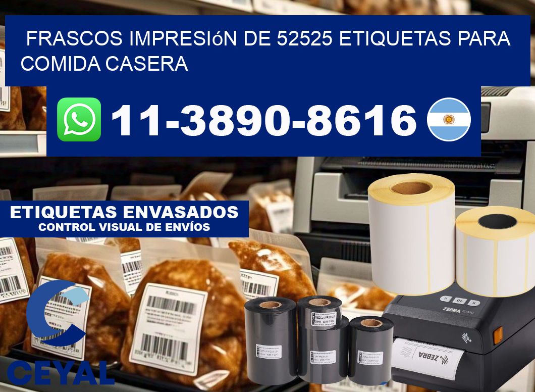 frascos impresión de 52525 etiquetas para comida casera