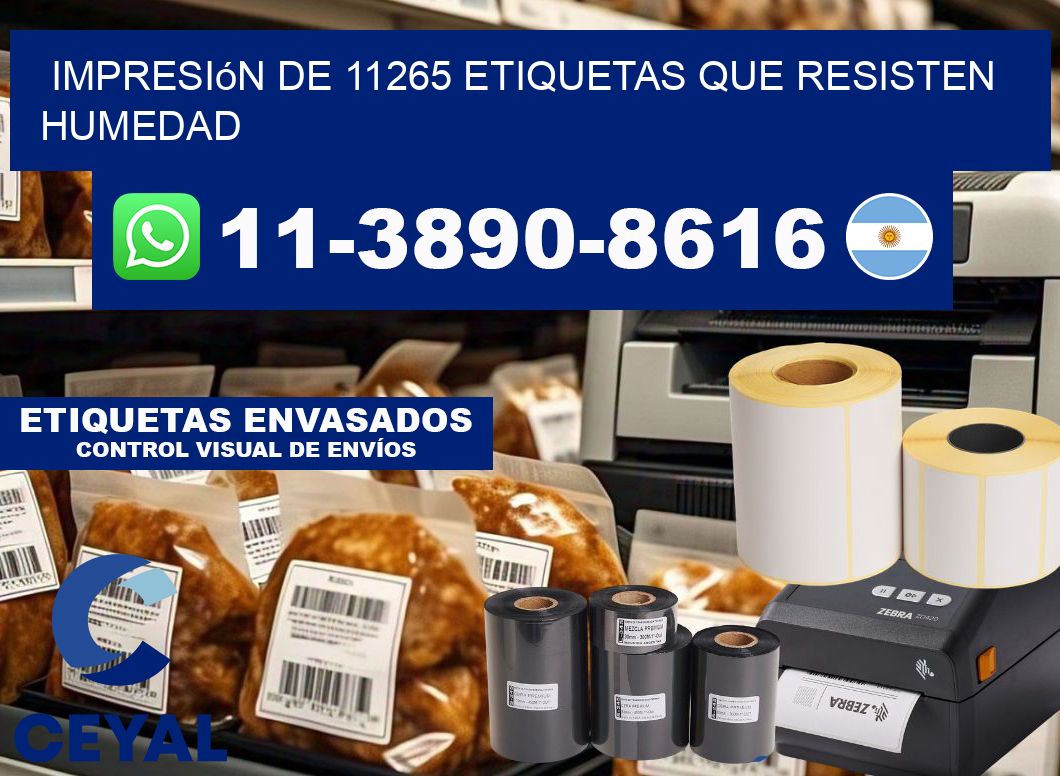 impresión de 11265 etiquetas que resisten humedad