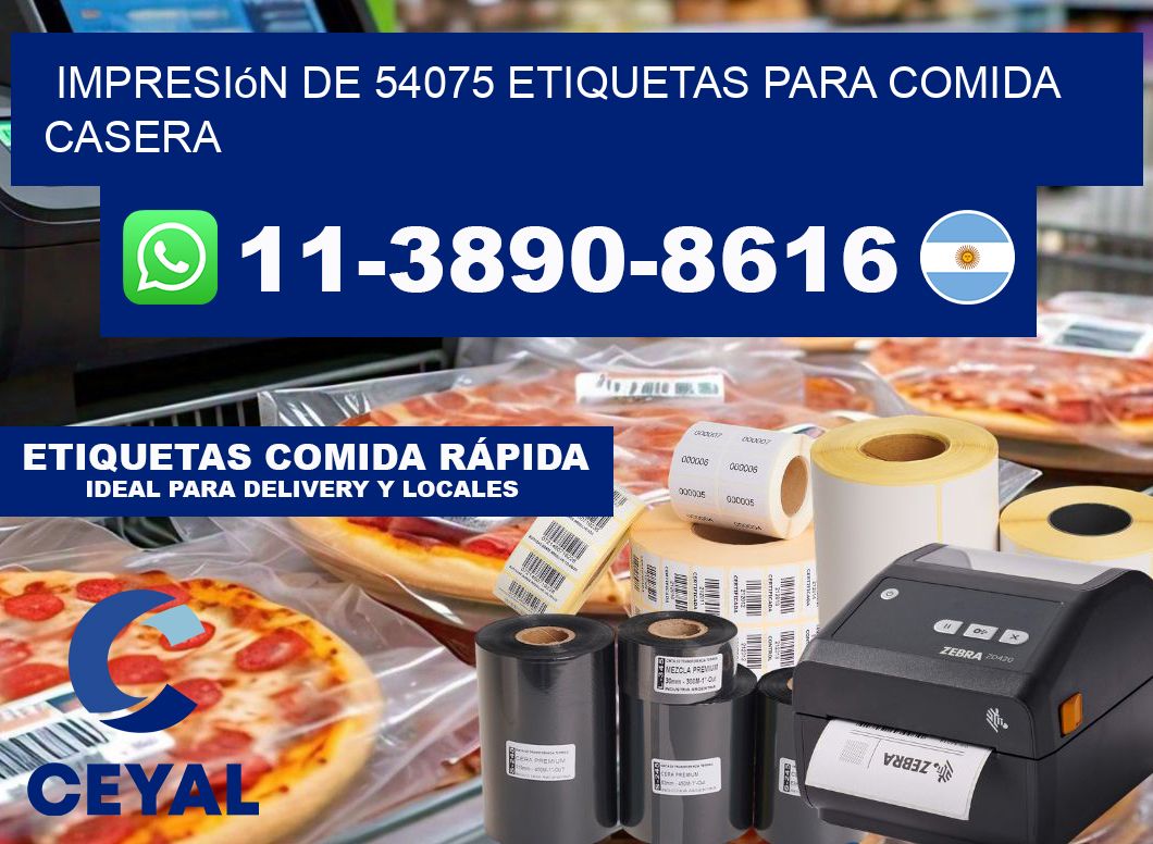 impresión de 54075 etiquetas para comida casera