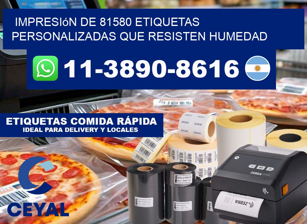 impresión de 81580 etiquetas personalizadas que resisten humedad