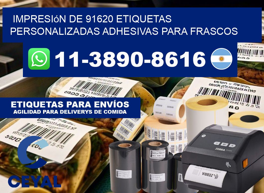 impresión de 91620 etiquetas personalizadas adhesivas para frascos