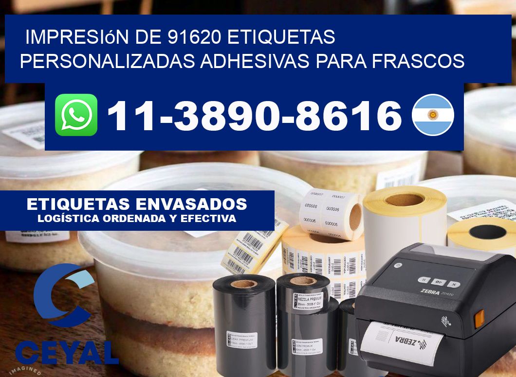 impresión de 91620 etiquetas personalizadas adhesivas para frascos