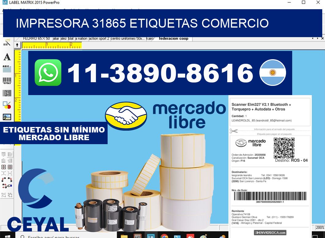 impresora 31865 etiquetas comercio