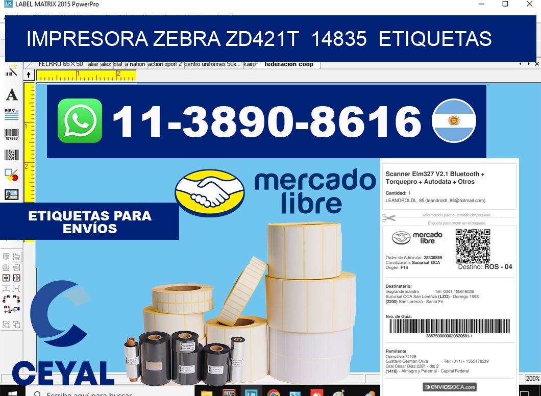 impresora zebra zd421t  14835  etiquetas
