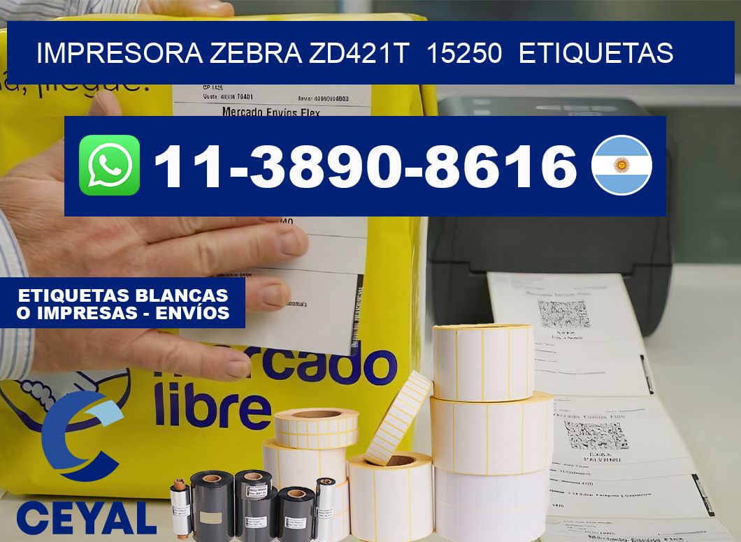 impresora zebra zd421t  15250  etiquetas