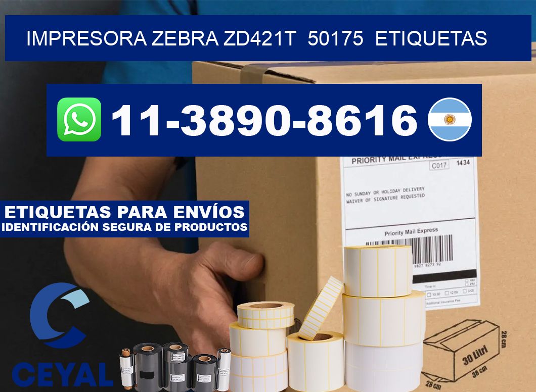 impresora zebra zd421t  50175  etiquetas