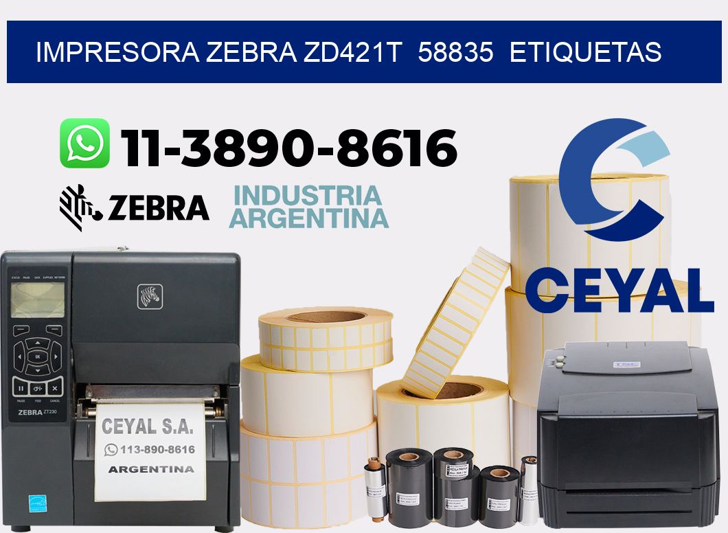 impresora zebra zd421t  58835  etiquetas