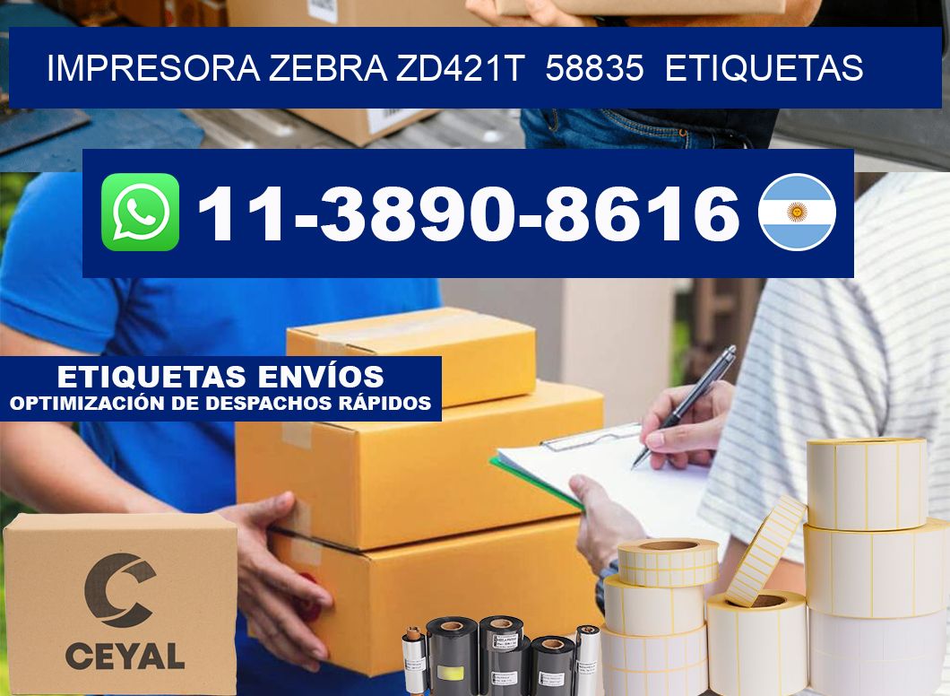 impresora zebra zd421t  58835  etiquetas