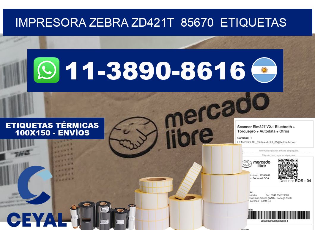 impresora zebra zd421t  85670  etiquetas