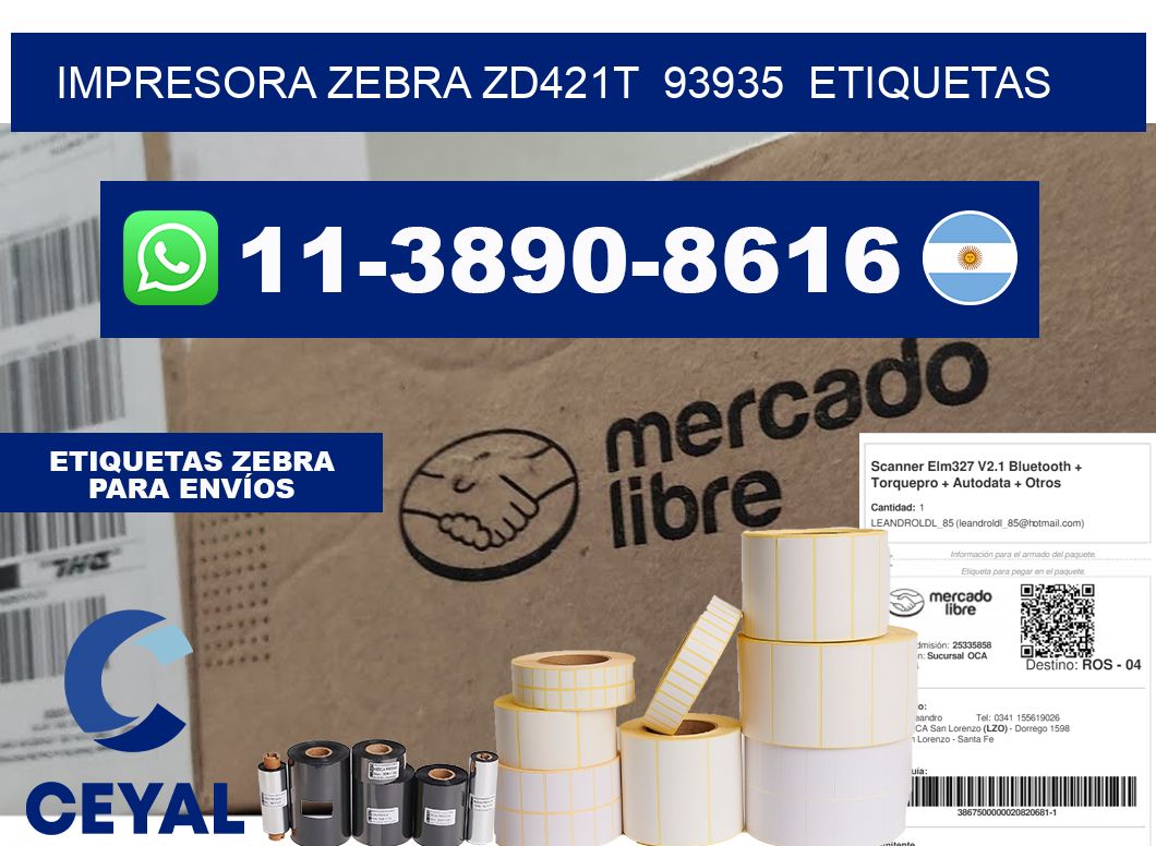 impresora zebra zd421t  93935  etiquetas