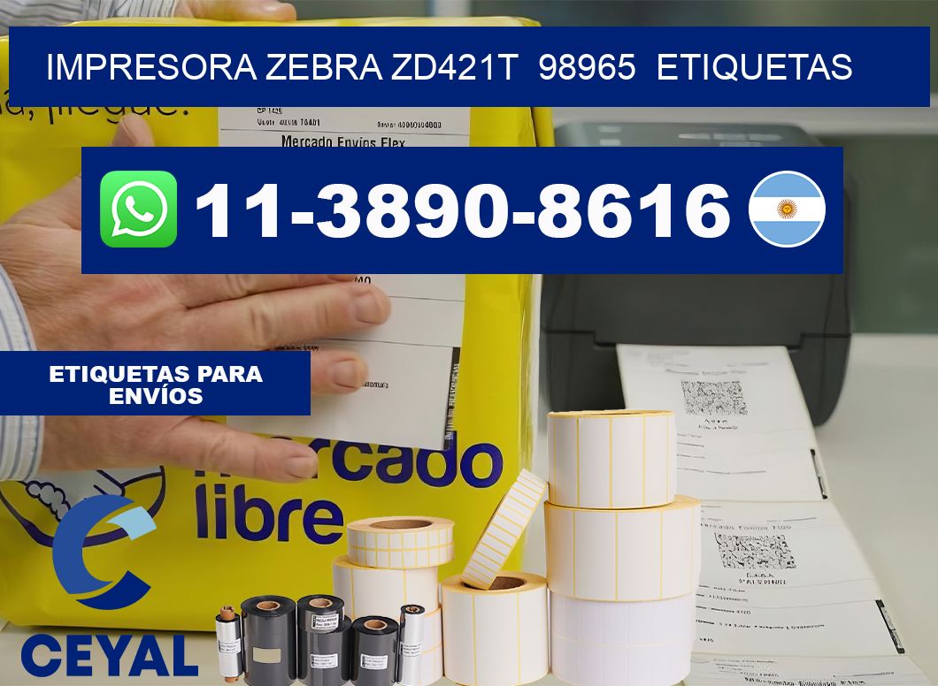 impresora zebra zd421t  98965  etiquetas