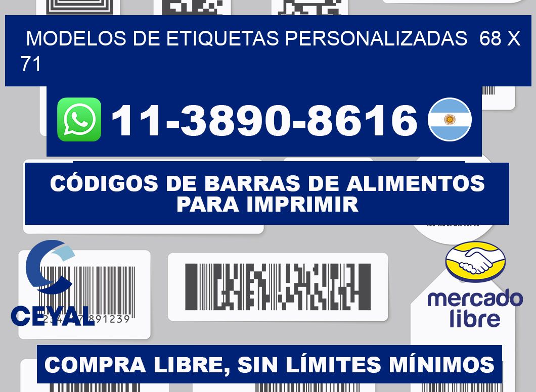 modelos de etiquetas personalizadas  68 x 71