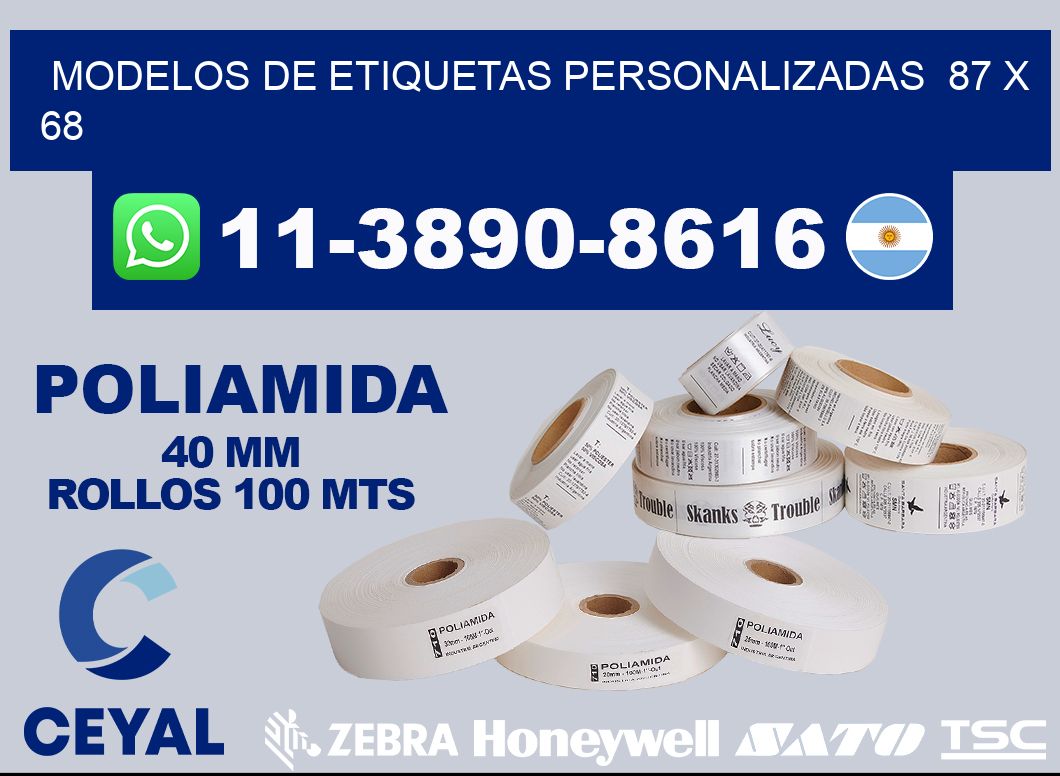 modelos de etiquetas personalizadas  87 x 68