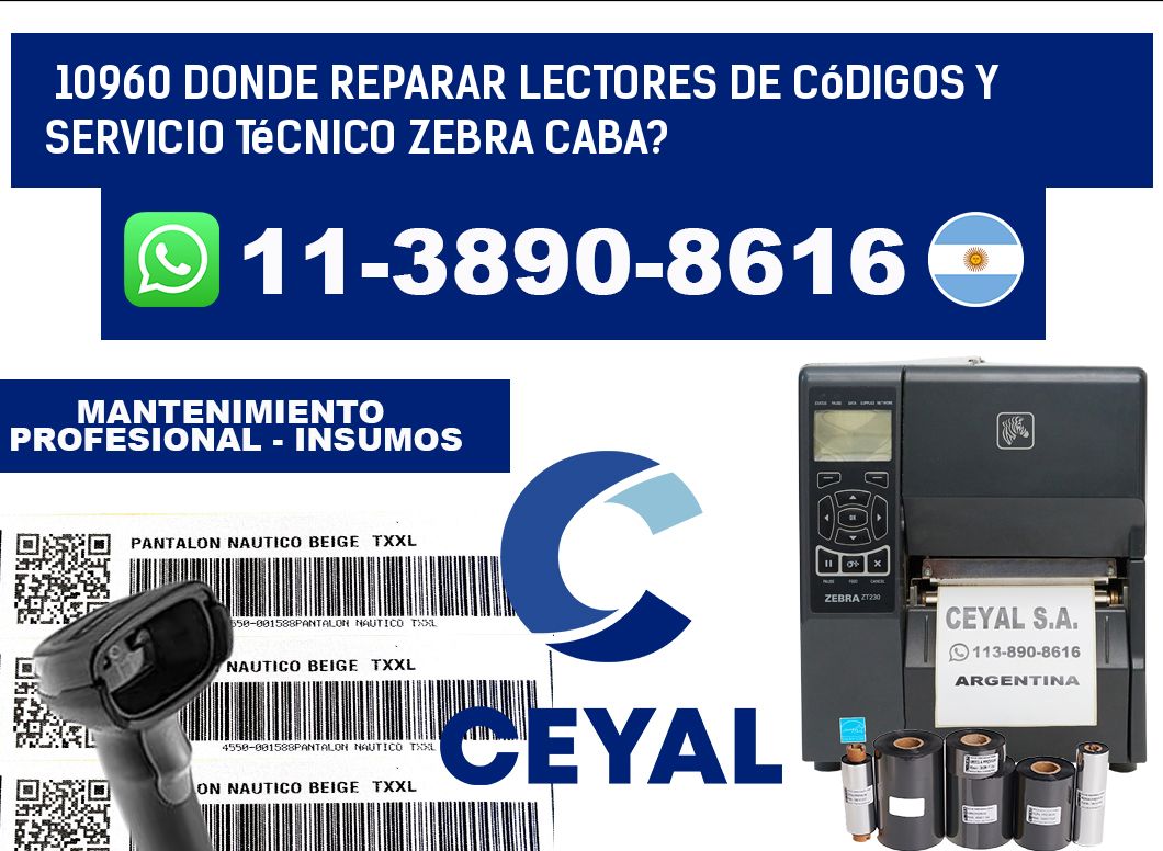 10960 donde reparar Lectores de Códigos y Servicio Técnico zebra Caba?