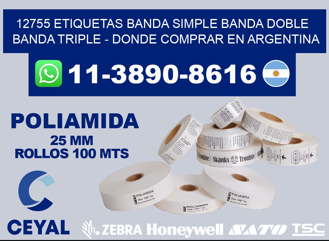 12755 etiquetas banda simple banda doble banda triple - Donde Comprar en Argentina