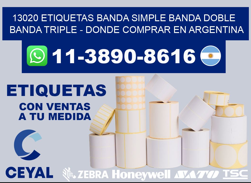 13020 etiquetas banda simple banda doble banda triple - Donde Comprar en Argentina
