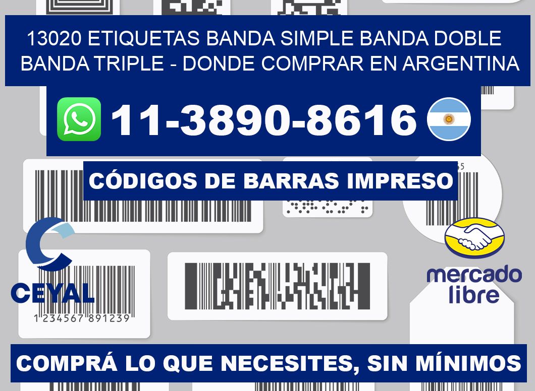 13020 etiquetas banda simple banda doble banda triple - Donde Comprar en Argentina