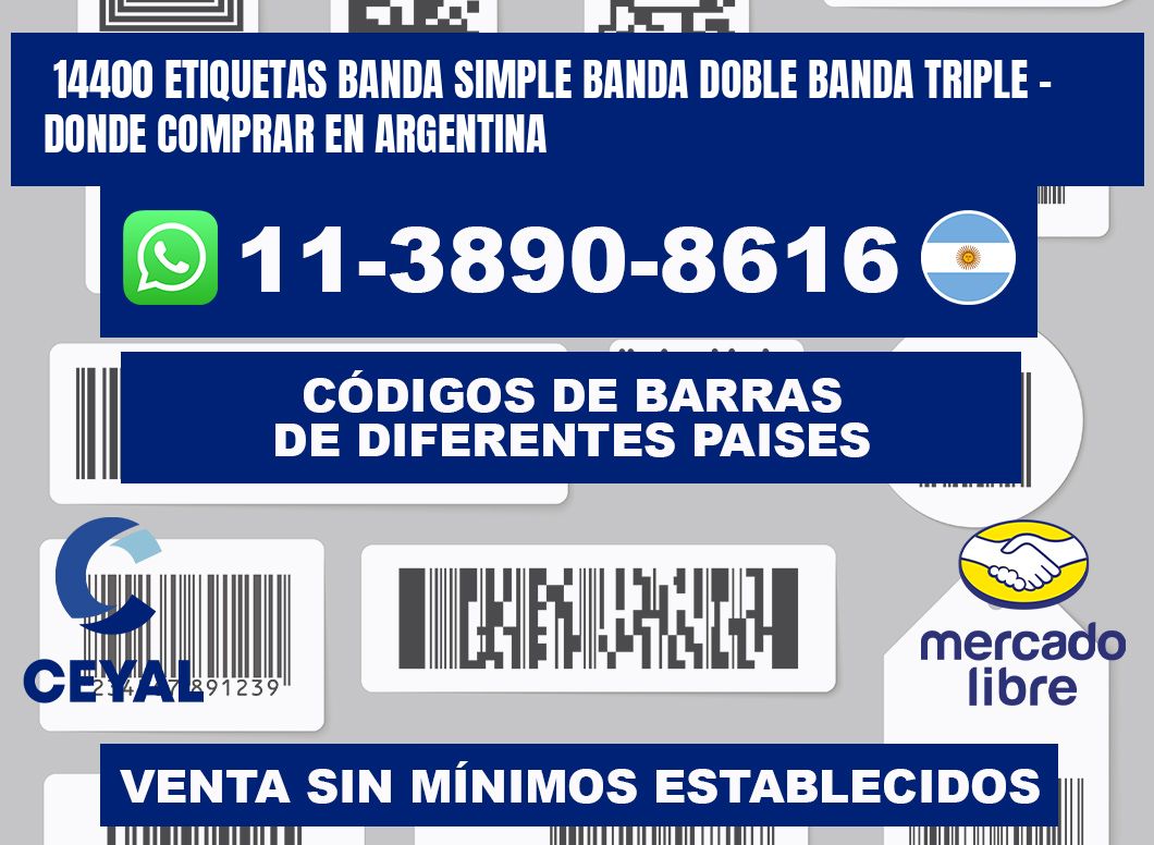 14400 etiquetas banda simple banda doble banda triple - Donde Comprar en Argentina