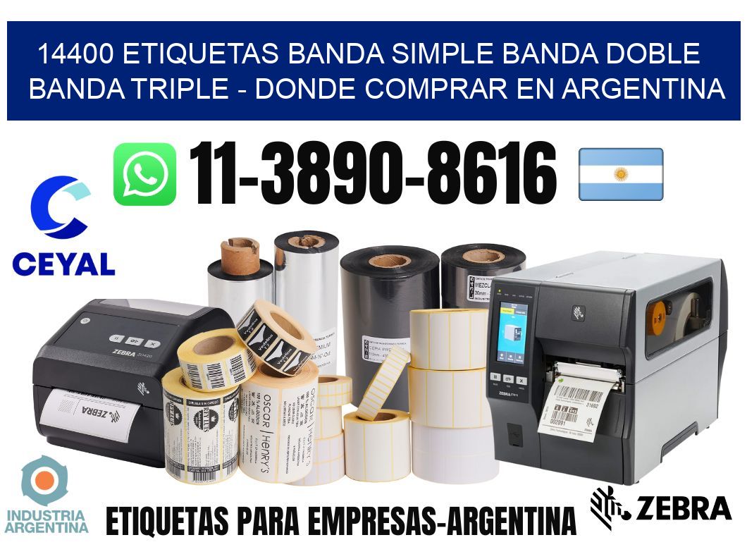 14400 etiquetas banda simple banda doble banda triple - Donde Comprar en Argentina