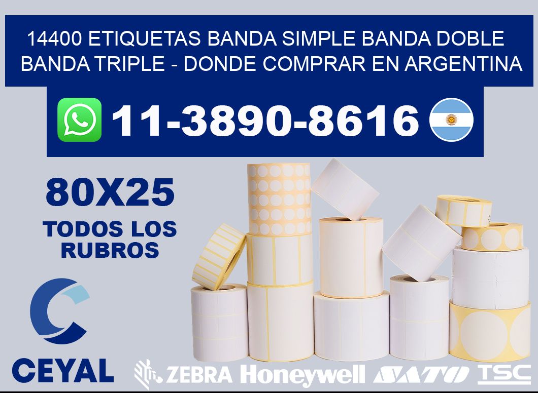 14400 etiquetas banda simple banda doble banda triple - Donde Comprar en Argentina