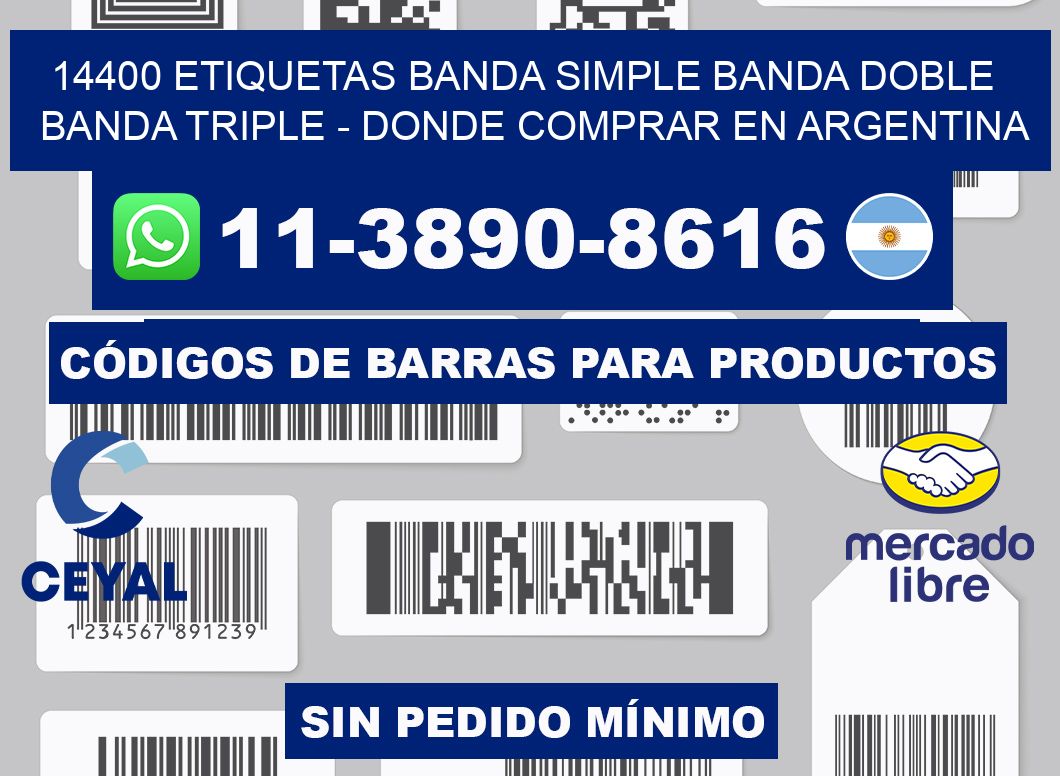 14400 etiquetas banda simple banda doble banda triple - Donde Comprar en Argentina