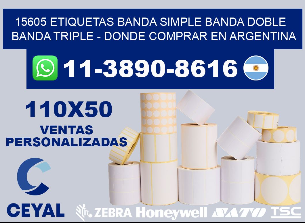 15605 etiquetas banda simple banda doble banda triple - Donde Comprar en Argentina