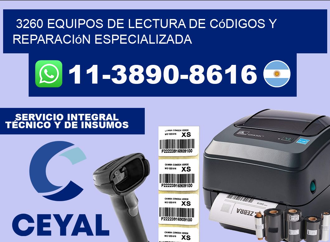 3260 Equipos de Lectura de códigos y Reparación Especializada
